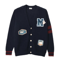 Cardigan tejido Mofusand azul marino, estilo lanzador