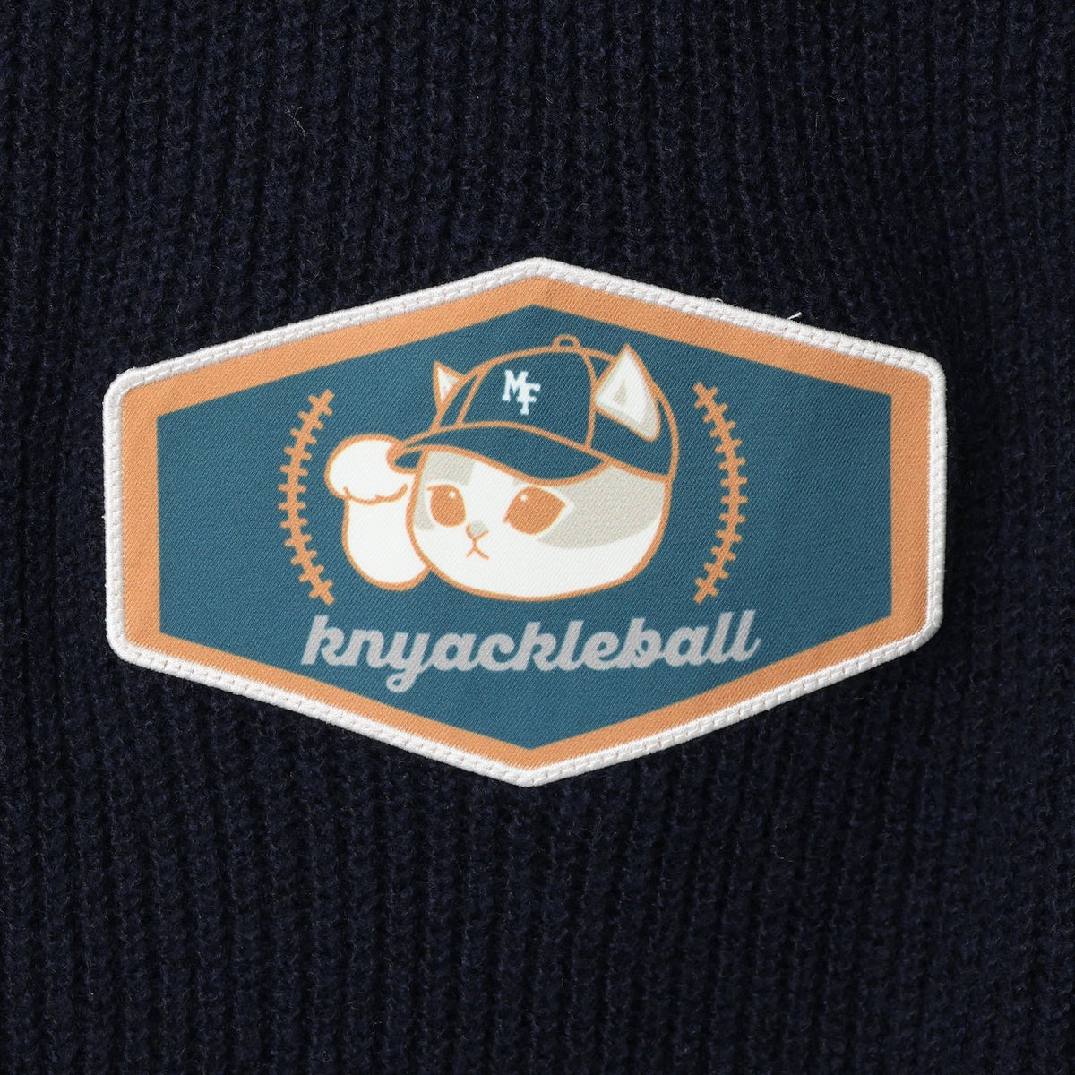Cardigan tejido Mofusand azul marino, estilo lanzador