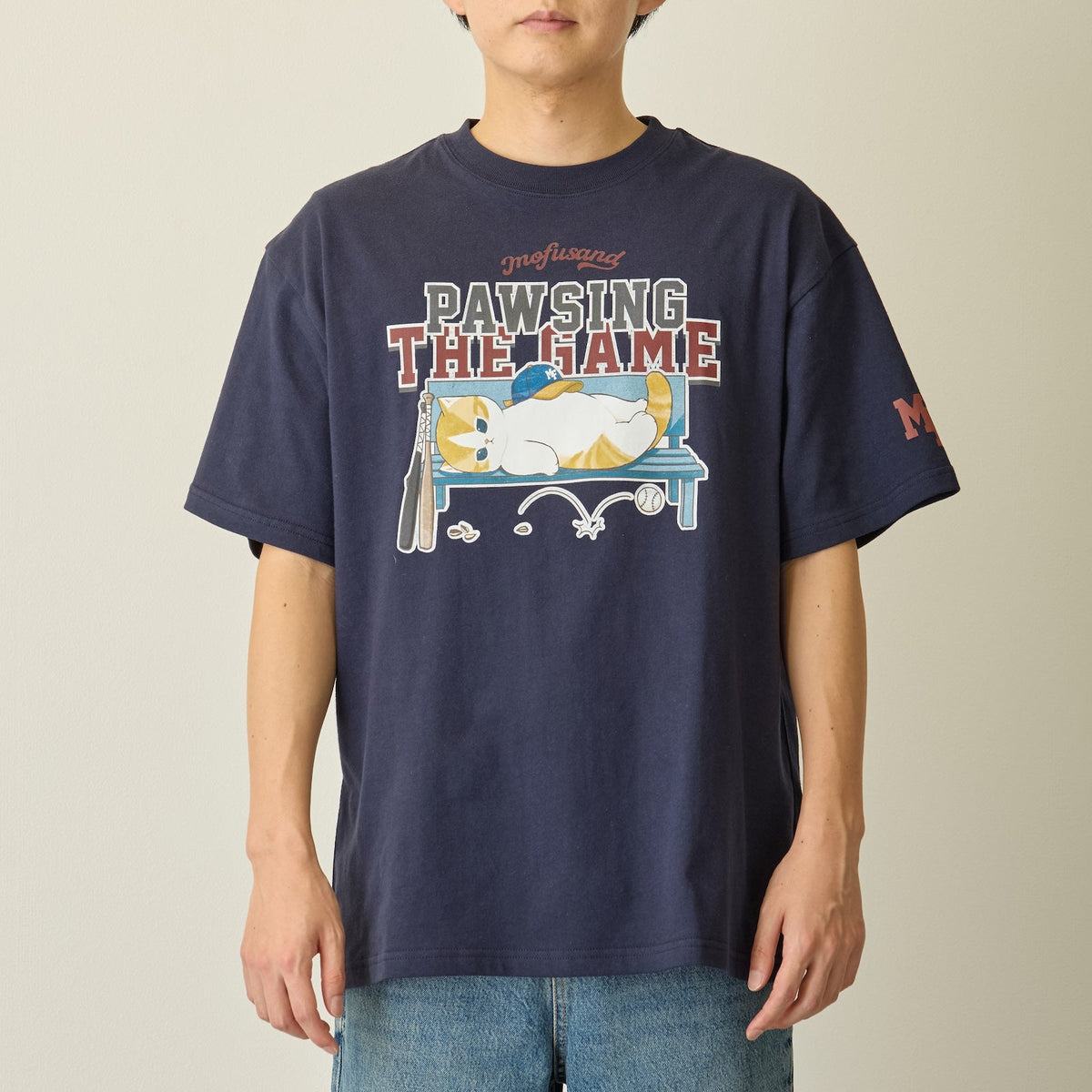 Polera mofusand PAWSING THE GAME azul marino