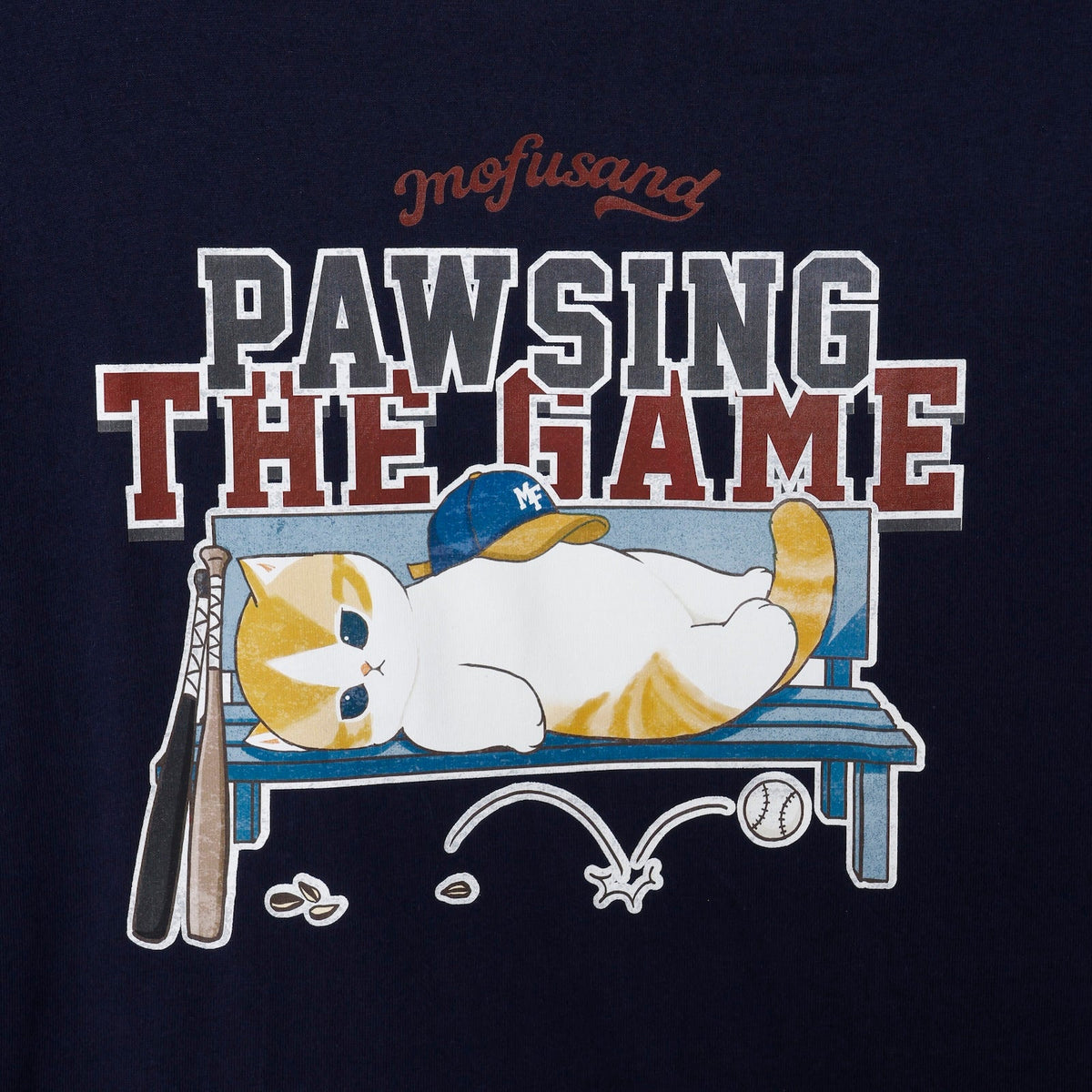 Polera mofusand PAWSING THE GAME azul marino