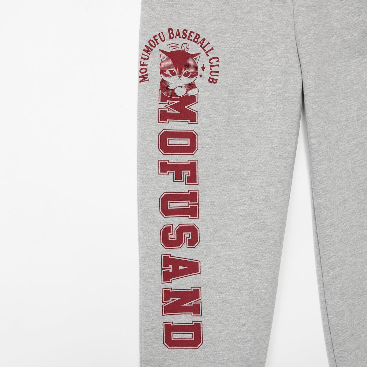 Pantalón de buzo Mofusand ¡Buen batazo, miau! gris jaspeado