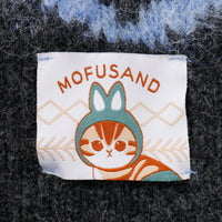 Gorro tejido mofusand NORDIC con orejas de gato, carbón