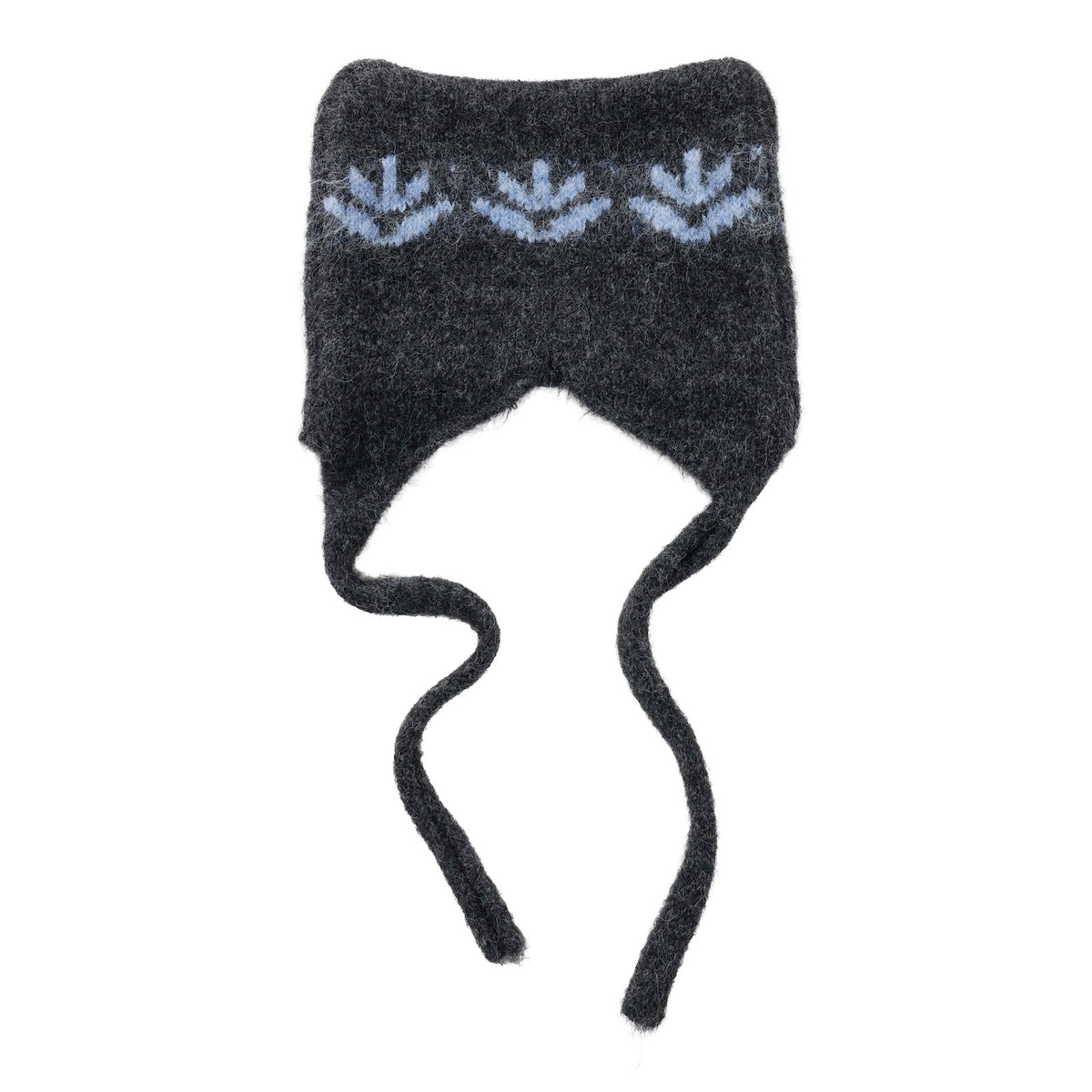 Gorro tejido mofusand NORDIC con orejas de gato, carbón