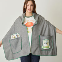 Mofusand: manta bufanda Woodland Birds gris