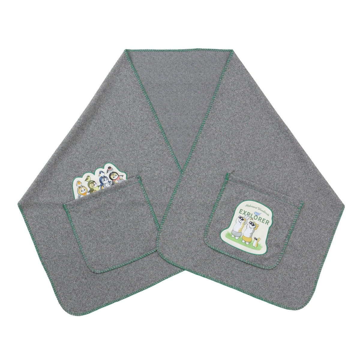 Mofusand: manta bufanda Woodland Birds gris