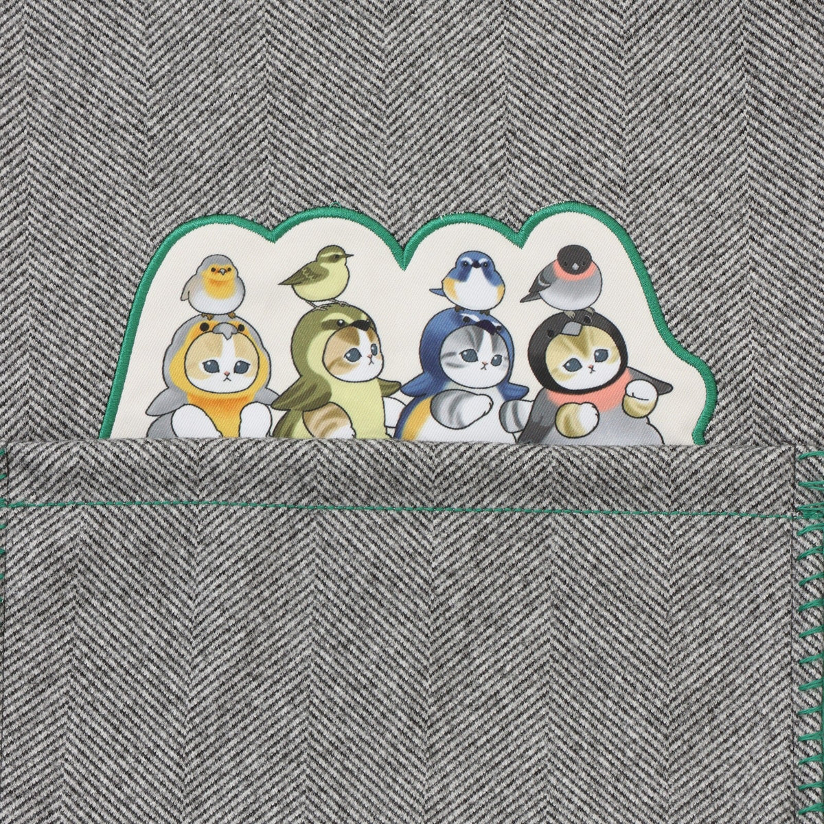 Mofusand: manta bufanda Woodland Birds gris
