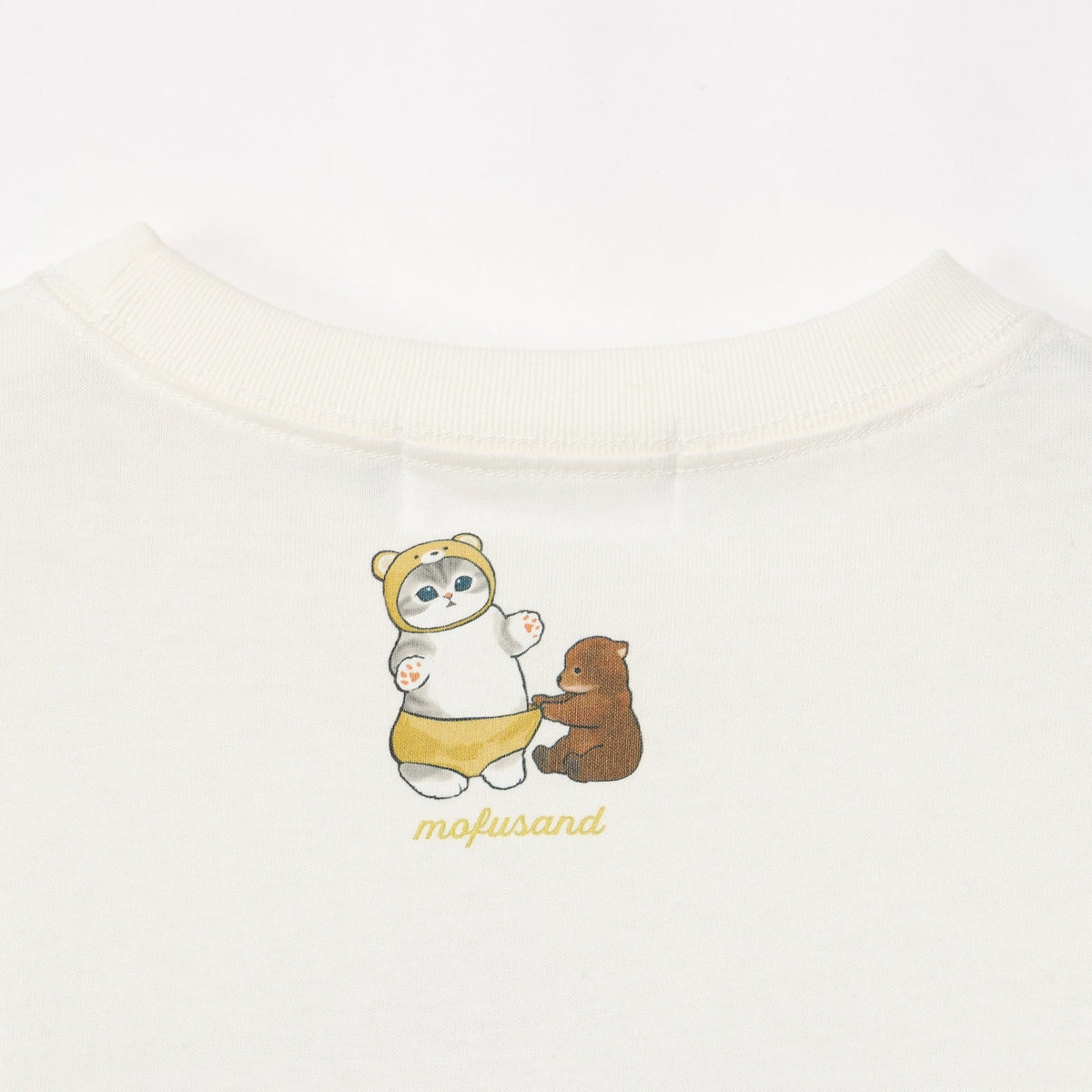 Polera mofusand Meadow Friends blanca