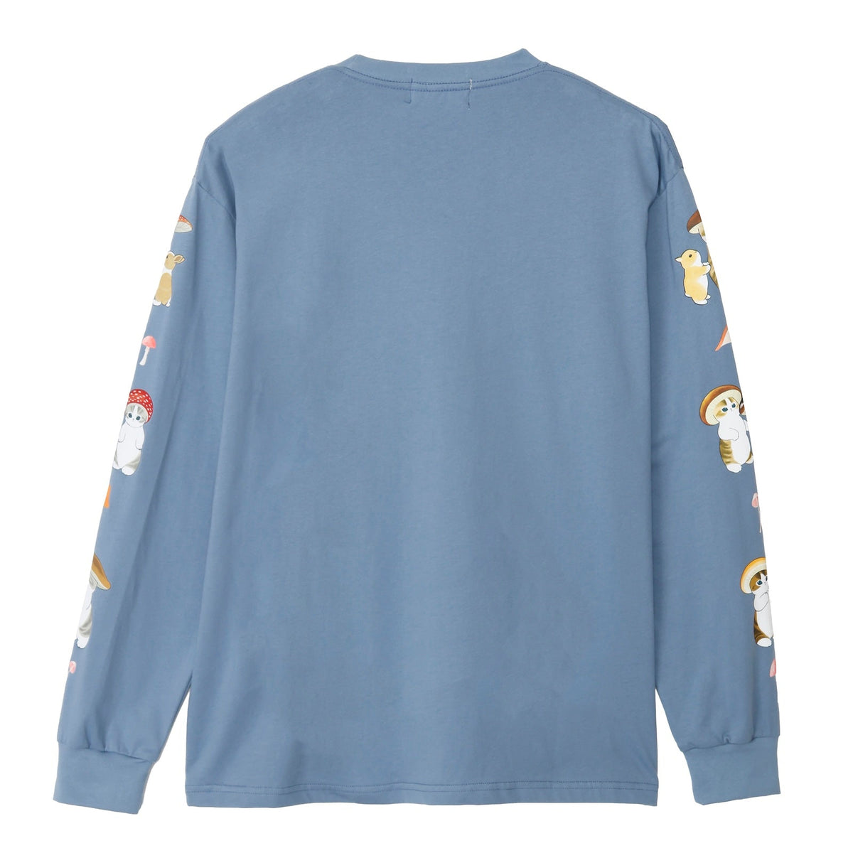 Polera manga larga mofusand Woodlands Mushroom azul celeste
