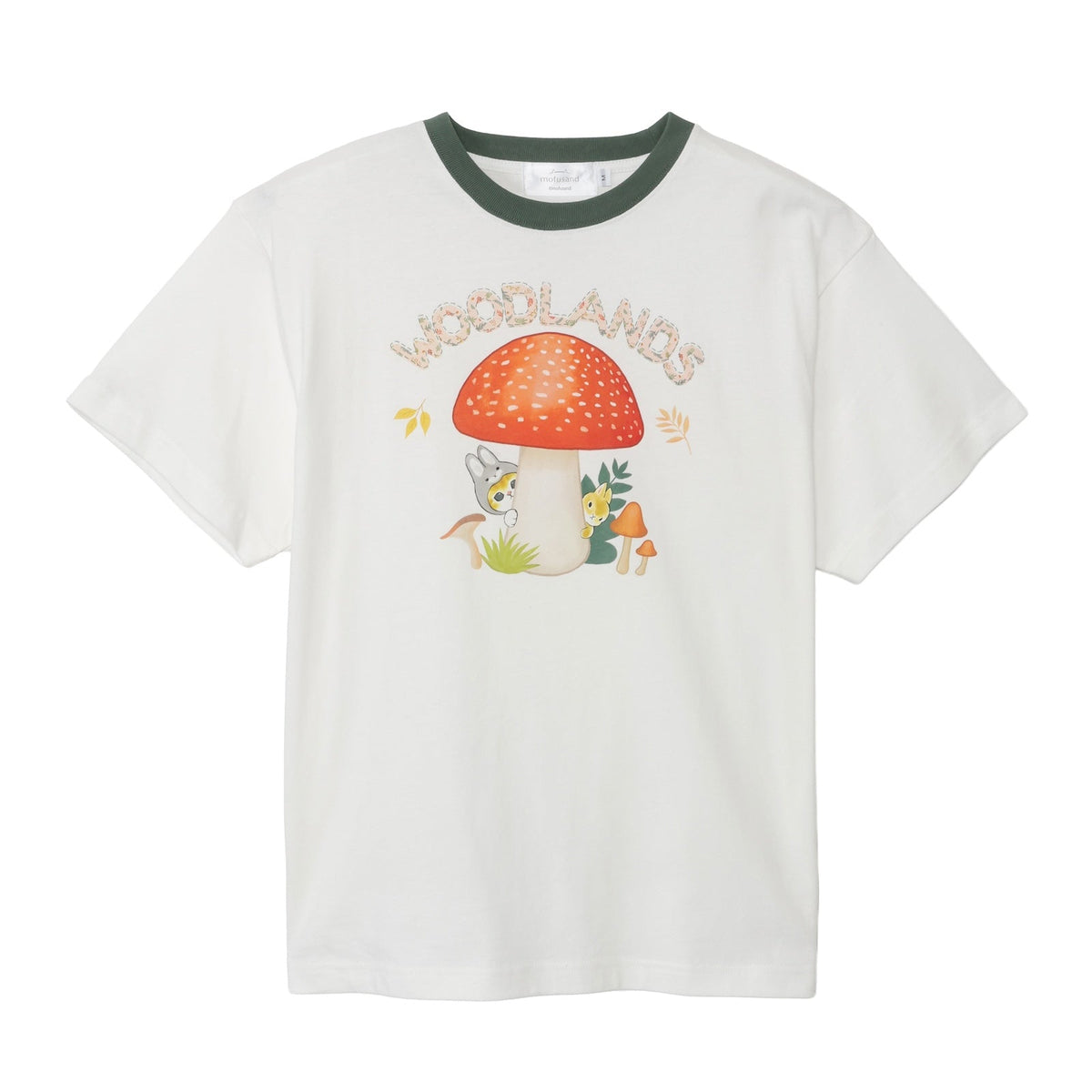 Polera blanca Mofusand Woodlands Conejitos