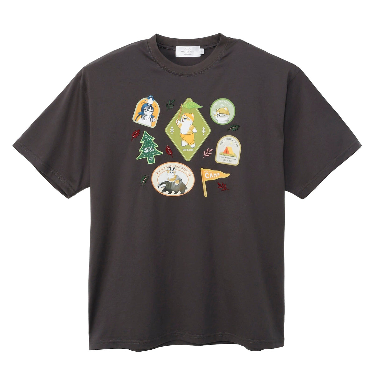 Polera mofusand WOODLANDS con diseño de stickers
