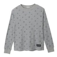 Polera waffle manga larga Chiikawa, gris