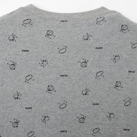 Polera waffle manga larga Chiikawa, gris