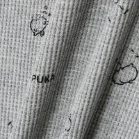 Polera waffle manga larga Chiikawa, gris