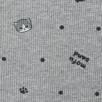 Polera waffle Mofusand gris con lunares