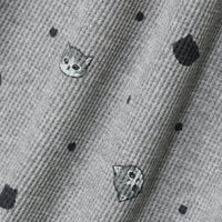 Polera waffle Mofusand gris con lunares