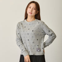 Polera waffle Mofusand gris con lunares