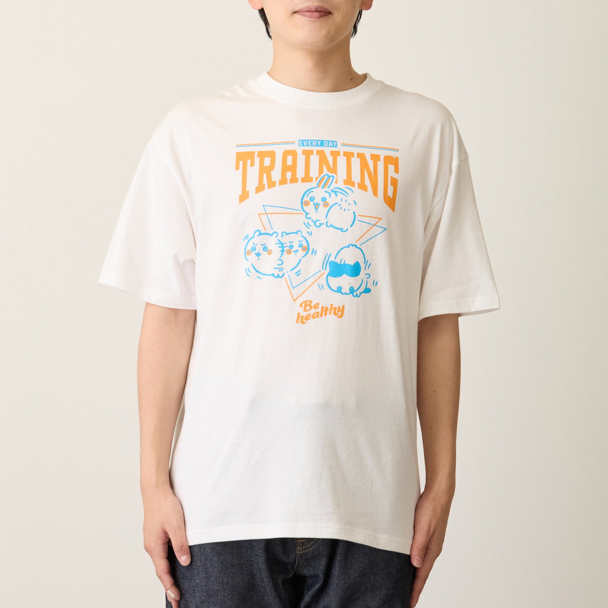 Chiikawa: Polera blanca de entrenamiento en trío