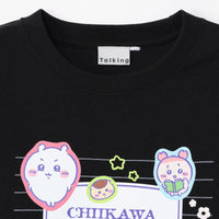 Polera Chiikawa estilo cuaderno universitario negra