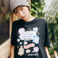 Polera Chiikawa estilo cuaderno universitario negra
