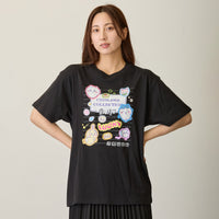 Polera Chiikawa estilo cuaderno universitario negra