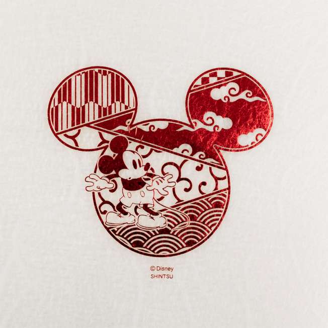 Carpeta Mickey Mouse de washi, nubes y foil rojo