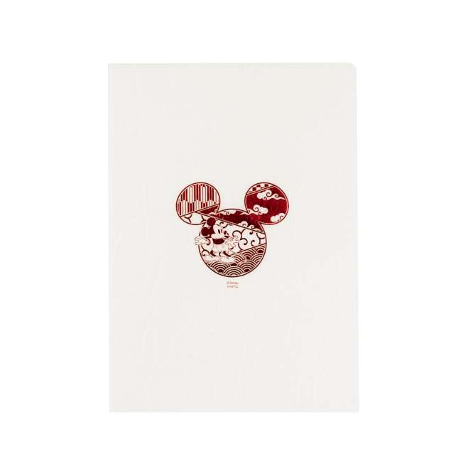 Carpeta Mickey Mouse de washi, nubes y foil rojo