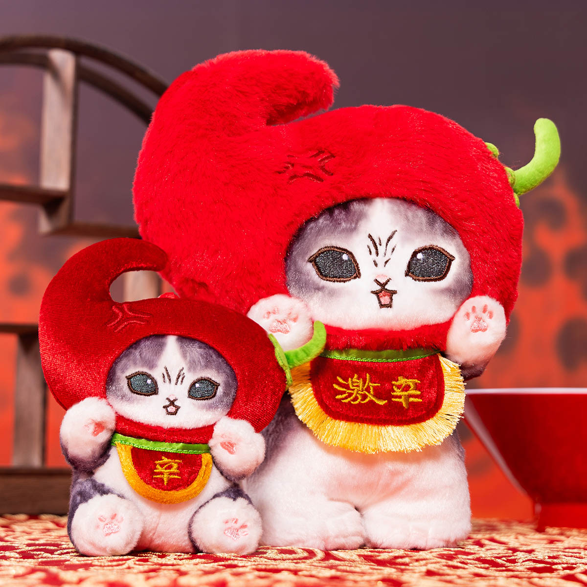 Peluche Mofusand de gato con ají picante