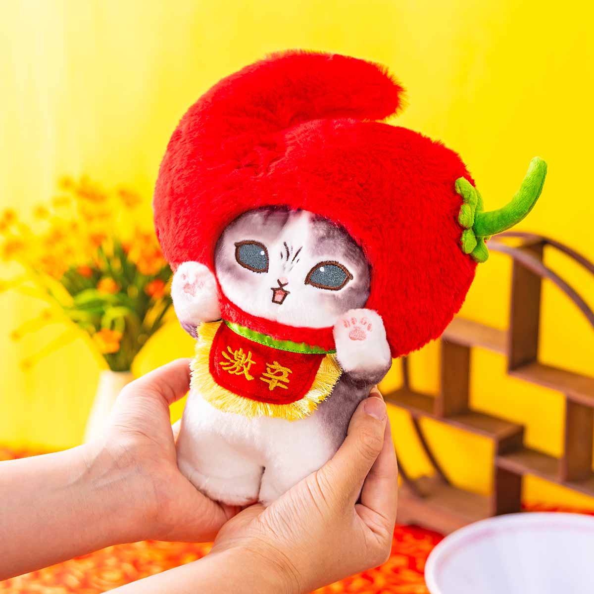 Peluche Mofusand de gato con ají picante