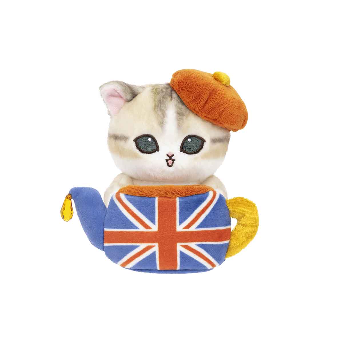 Peluche de escritorio mofusand: gato en tetera
