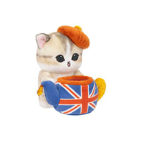 Peluche de escritorio mofusand: gato en tetera