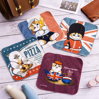 Mofusand: toalla de mano Gato Pizza