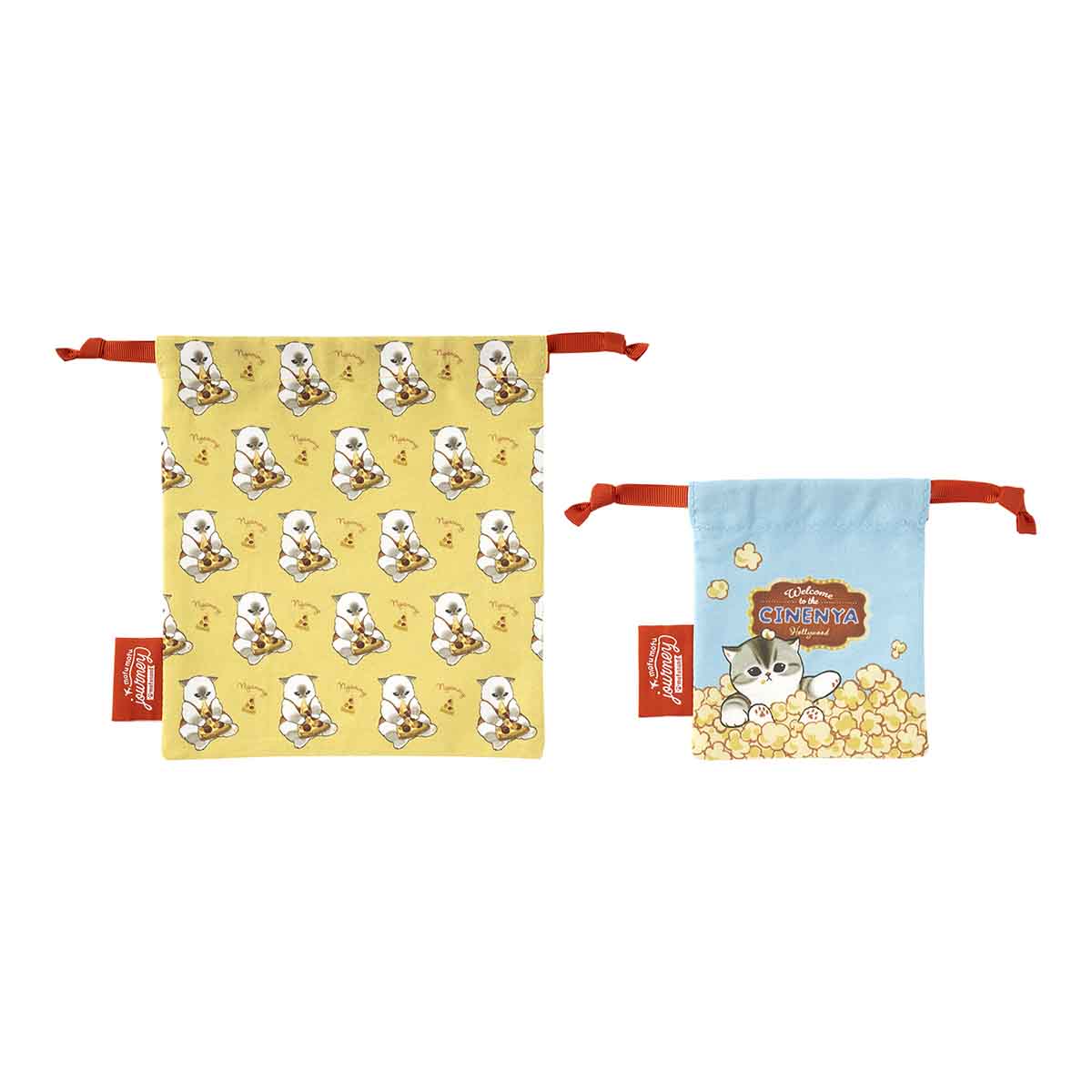 Set de 2 bolsas con cordón Mofusand: comida de cine