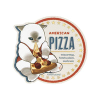 Sticker brillante Mofusand: gato pizza