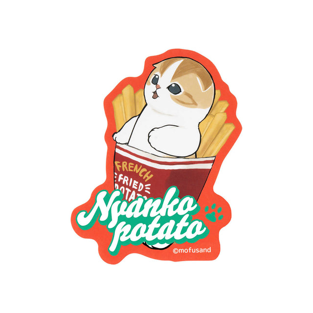Sticker Mofusand Diner de gatito con papas