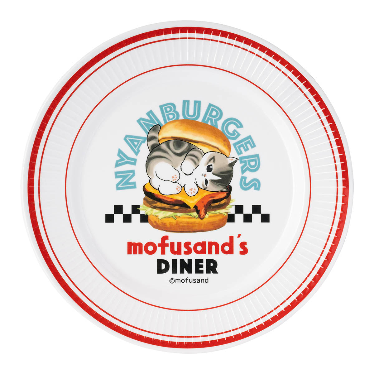 Plato de melamina Mofusand con hamburguesa gatuna