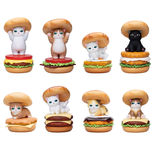 Mofusand GPS BOX: colección de 8 figuras de gatitos hamburguesa