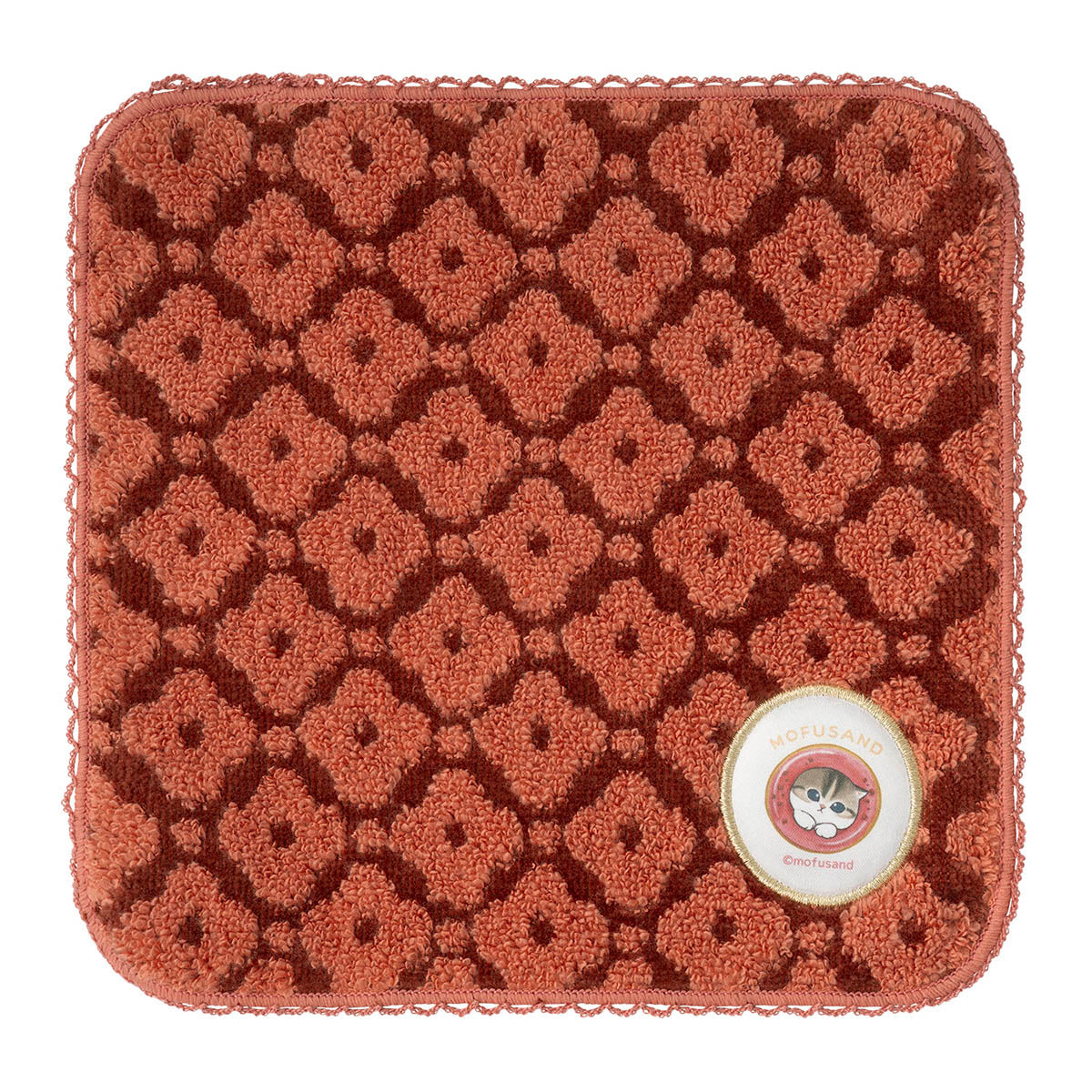 Toalla de mano Mofusand: café y donuts, roja