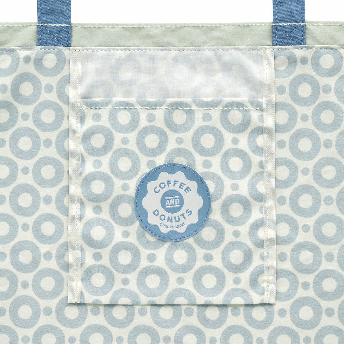 Bolso tote plano mofusand Café y donas (azul)