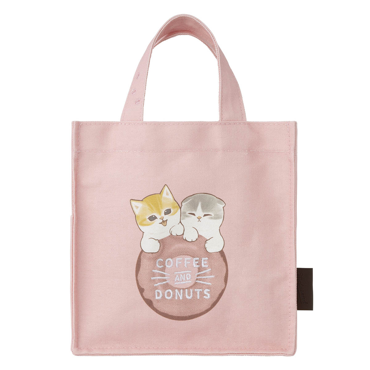 Bolso tote cuadrado Mofusand Coffee and Donuts rosado