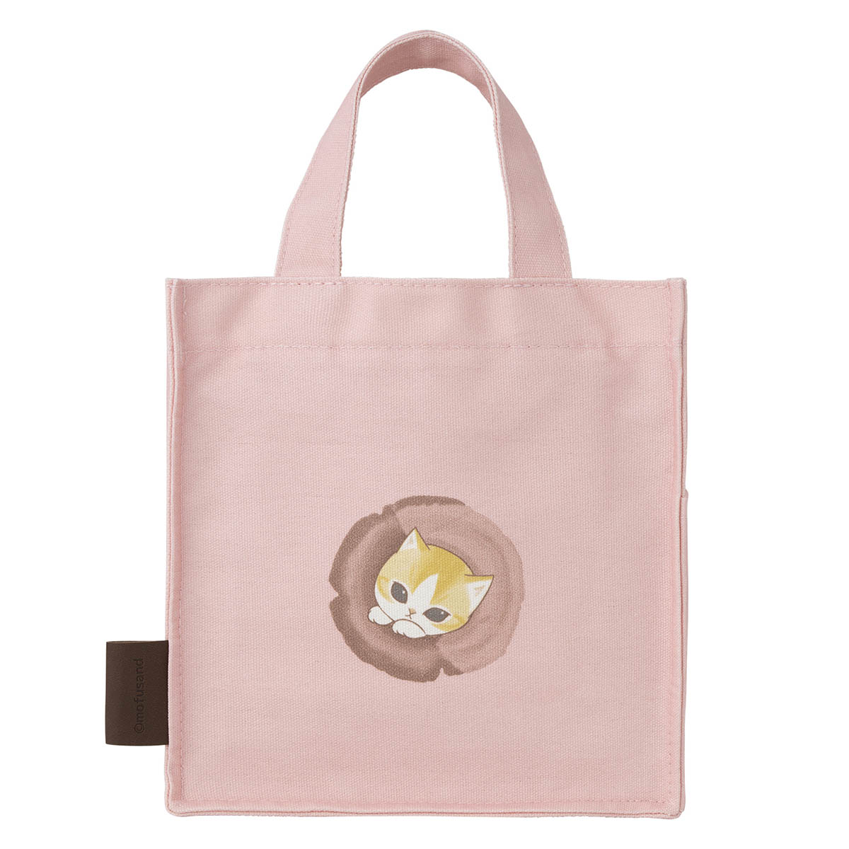 Bolso tote cuadrado Mofusand Coffee and Donuts rosado