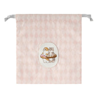 Bolsa con cordón Mofusand de café y donas, rosada