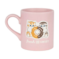 Taza rosada Mofusand Café y Donas
