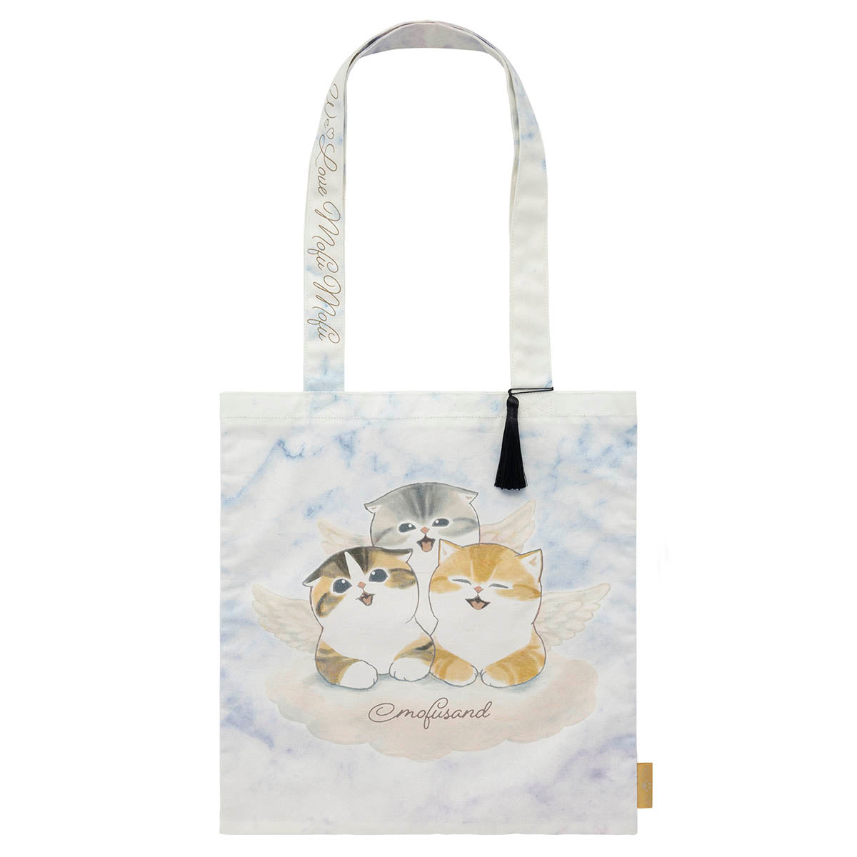 Bolso tote mofusand de ángeles con borla