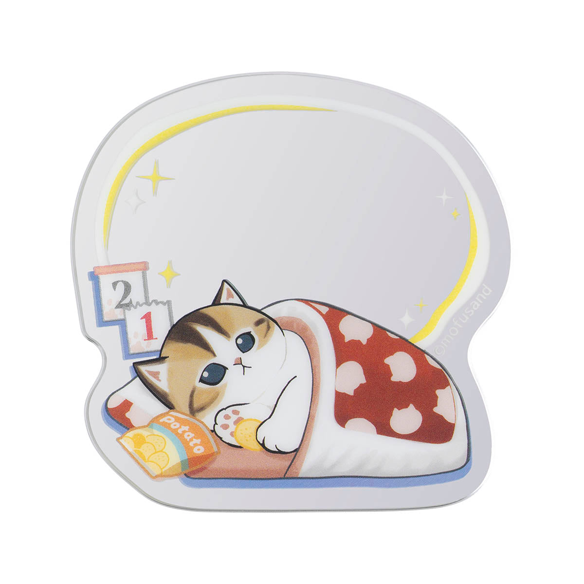 Sticker espejo acrílico Mofusand de buena suerte