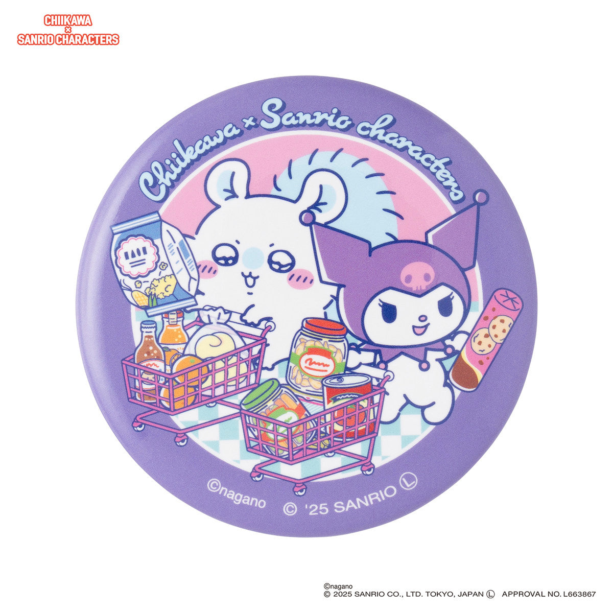 Chapita coleccionable Chiikawa y personajes de Sanrio
