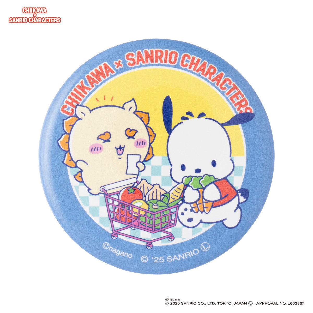 Chapita coleccionable Chiikawa y personajes de Sanrio