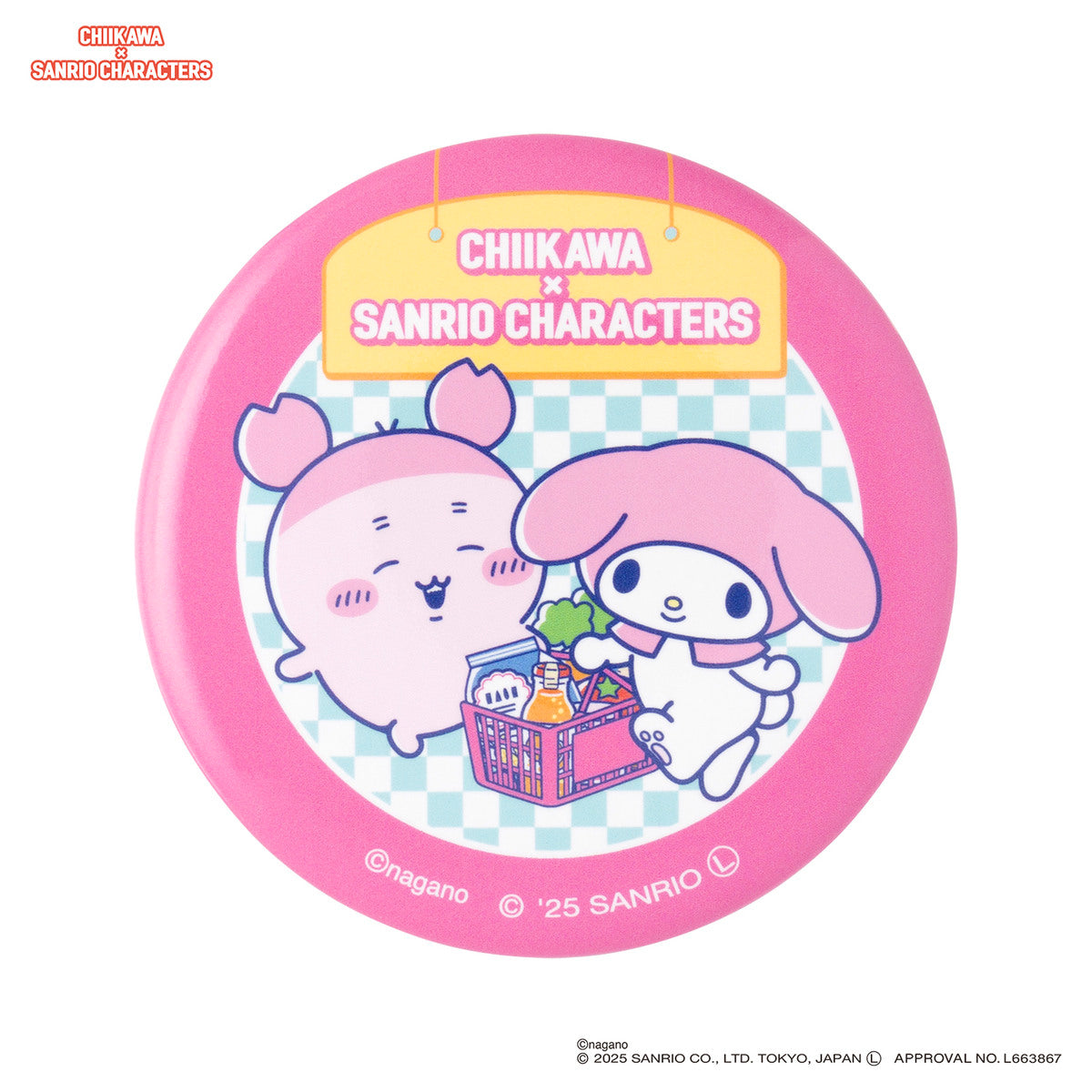 Chapita coleccionable Chiikawa y personajes de Sanrio