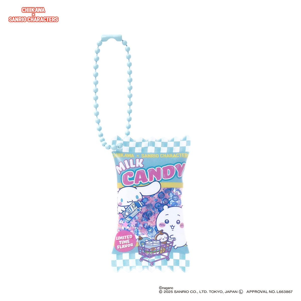 Llavero shaker de Chiikawa y Cinnamoroll