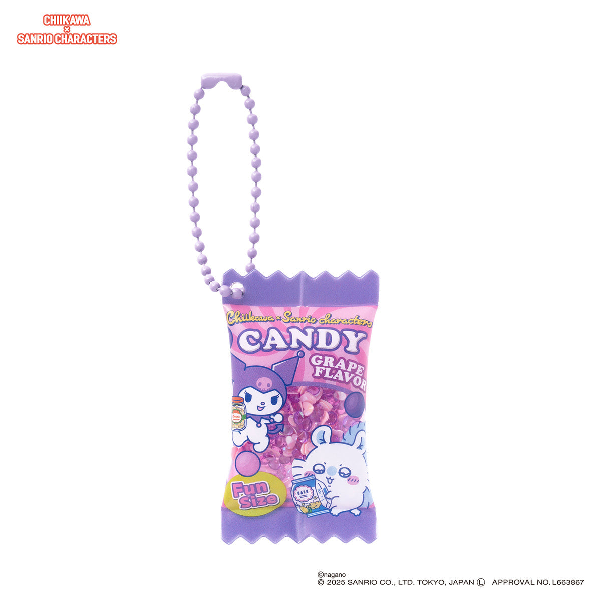 Llavero shaker de dulces de Momonga y Kuromi