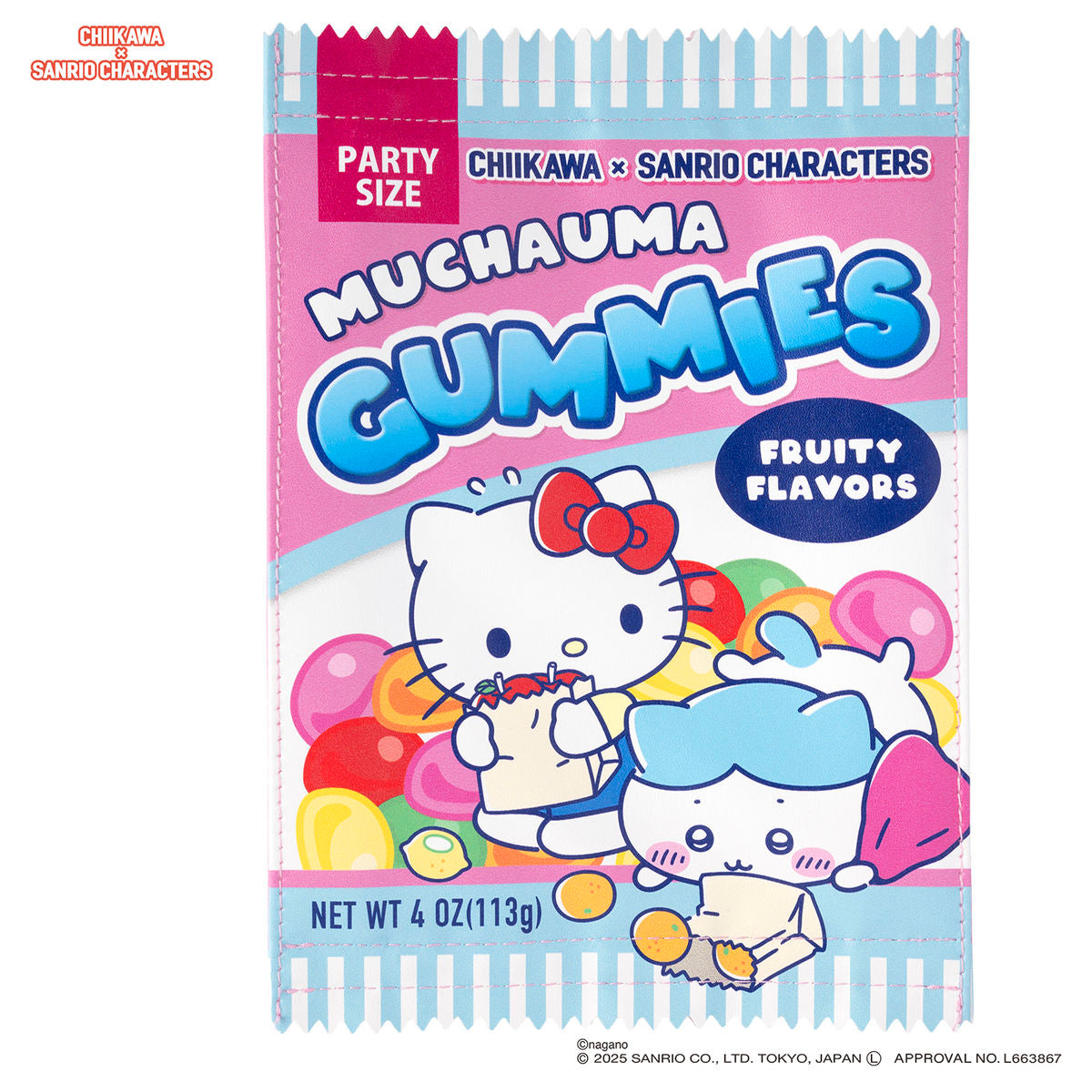 Estuche para snacks Chiikawa x Sanrio: Hachiware y Hello Kitty